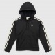 Adidas Essentials 3-Stripes Full-Zip Hoodie Black & Off-White / Pre Owned
